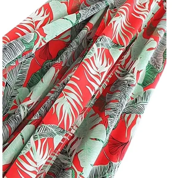 Gorgeous Sleeveless Tropical Botanical Maxi in orange and green - Picture 4 of 8